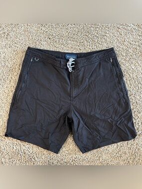 Roark Revival Layover Mens 36x7.5 Black Hybrid Stretch Shorts Casual Summer Wear